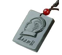 Natural Hotan Jade Mao Zedong Sapphire Head Pendant