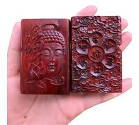 Natural Huanghuali Rosewood Carving Lighter Shell Box For Zippo Module,Vintage luxury Style Wood Lighter Shell Box (6)
