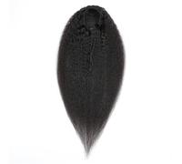 Natural Human Hair Kinky Straight Drawstring Ponytails Brazilian Human Hair Extensions Non-remy Hairpieces Perfect Looking(26inches)