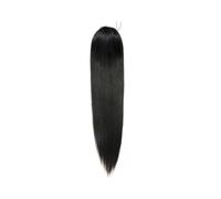 Natural Human Hair Ponytail Extensions Straight Hair Drawstring Ponytail With Clips Black Color Perfect Looking(26inches)