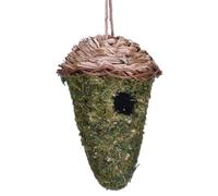Natural Hummingbird Nest - Narrow Rainproof Overhead Canopy Roof, Hanging 12.5x20cm Hollow Tree Trunk Pocket, Decorative Courtyard Patio Fences Breeding Cradle | Dangling Tit Sanctuary for Landscapers