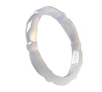 Natural Ice Bamboo Joint Agate Chalcedony White Bangle 58-62mm Fengshui Jade Bracelet for Women Genuine