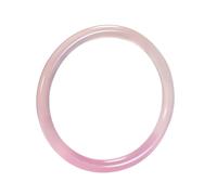 Natural Ice Chalcedony Agate Light Pink Tinker Bangle 58-62mm Fengshui Jade Bracelet for Women Genuine