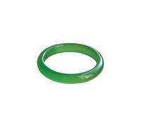 Natural Ice Jade Bangle Bracelet for Women Green Chalcedony Jade Bangle Bracelet Good Luck Bangle Round Green Jade Stone Bangle for Woman Birthday Wedding (bianyusui Bangle3, 58-59mm)