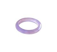 Natural Ice Jade Bangle for Women Purple Chalcedony Wealth Good Luck Round Jade Stone Bangle for Woman Birthday Wedding Gift Yoga Meditation(bianyusui Bangle1,56-57mm)