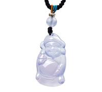 Natural Ice Purple Chalcedony God of Fortune Pendant Necklace (with lanyard) Jade