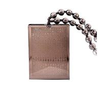 Natural Ice Seed Obsidian Square Card Heart Sutra Carved Pendant With Beaded Chain, Energy Yoga Meditation Amulet Lucky Necklace Gift For Men Women ui