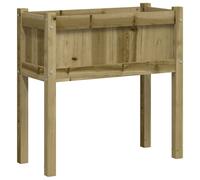 (natural impregnated, 1 pcs) vidaXL Garden Planters with Legs Patio Flower Pot Plant Pot Solid Wood Pine