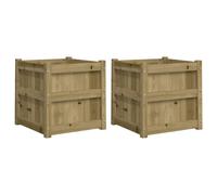 (natural impregnated, 2 pcs) vidaXL Garden Planters Patio Flower Pot Plant Pot Planter Box Solid Wood Pine