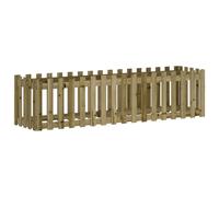 (natural impregnated, 200 x 50 x 50 cm) vidaXL Garden Raised Bed with Fence Design Outdoor Planter Solid Wood Pine