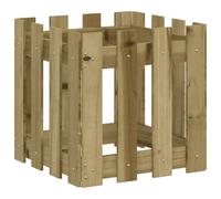 (natural impregnated, 40 x 40 x 40 cm) vidaXL Garden Raised Bed with Fence Design Outdoor Planter Solid Wood Pine