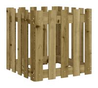 (natural impregnated, 50 x 50 x 50 cm) vidaXL Garden Raised Bed with Fence Design Outdoor Planter Solid Wood Pine