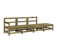 (natural impregnated, corner + 2x middle + footrest) vidaXL Garden Middle Sofas Outdoor Sofa Sectional Sofa 2 pcs Solid Wood Pine
