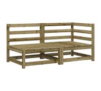 (natural impregnated, corner + chair) vidaXL Garden Lounge Set Outdoor Lounge Set Corner Sofa Couch Solid Pinewood