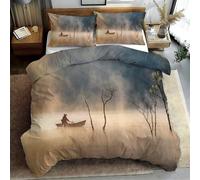 Natural Impressionism Small Duvet Cover Set, Lonely Sail Bedding Sets with Zipper Closure, Soft Cozy Microfiber Duvet Cover and 2 Pillow Cases 40 x 60 cm b2768