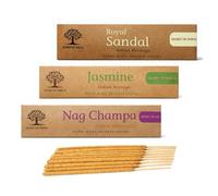 Natural incense Stick Set Nag Champa, Jasmine & Royal Sandal 20g Hand Rolled Masala Agarbatti Joss Sticks for Home Fragrance, Yoga, Meditation & Relaxation Pack of 3