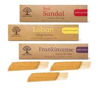 Natural Incense Sticks Set Frankincense, Loban & Red Sandalwood Agarbatti 20g x3 Premium Hand-Rolled Long Lasting Incense for Meditation, Yoga, Prayer & Home Fragrance