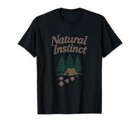 Natural Instinct Camping Crew Bear Footprint Design T-Shirt