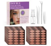 Natural Invisible Double Eyelid Tape 360pcs - Waterproof Lace Eye Lift Strips for Hooded/Sagging Eyes, Instant Enhancing Adhesive with Seamless Blend for All Eyelid Types