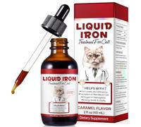 Natural Iron Supplement for Cats 60ml - Gentle Polysaccharide Iron Complex Liquid Drops - Support Anaemia & Blood Health, Post-Surgery Recovery - Caramel Flavour for Kittens & Senior Cats