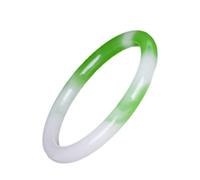 Natural Jade Bangle Bracelet For Women - Chinese Retro Style - Green - Floating Natural Jade Bangle Bracelet For Women - Chinese Retro Style - Green - Floating Flower,Vert_55 Mm