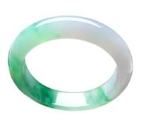 Natural Jade Bangle Bracelet for Women - Round Jewelry Gift with Certificate, Lucky Charm Accessory for Girls, Elegant Green Bangle for All Occasions