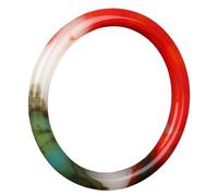 Natural Jade Bangle for Women Good Luck Round Feng Shui Bangle Fashion Elegant Dress accessories, gifts Red Inner diameter 54