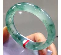 Natural Jade Bangle,Light Green Jade Bangle Round Jade,Bring Good Luck with Jewelry Box,60mm