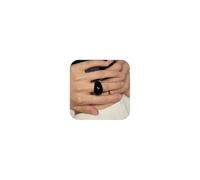 Natural Jade Chunky Ring, Tiger Eye Stone Ring for Men & Women Minimalist Natural Stone Stackable Bands Size 8 (Obsidian)