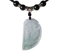 Natural jade dragon and phoenix pair pendant necklace, handcrafted wedding gift