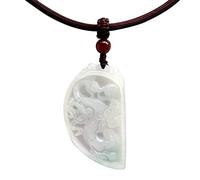 Natural Jade Dragon Phoenix Couple Pendant Amulet Necklace Valentine's Day birthday gift