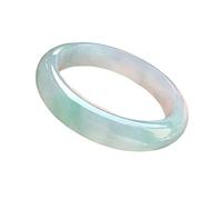 Natural Jade Jade Bangle, Light Green Translucent Jade Bangle, Round Jade for Women, Bring Good Luck, for Girlfriend, for Mother, with Jewelry Box, 54-62mm,58mm