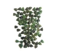 Natural Jade Leaf Gemstone, Green, 8mm x 6mm, Hand-Carved Leaf Shape (50)
