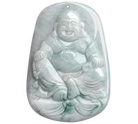 Natural Jade Necklace Featuring Twin Dragons and Maitreya Buddha Pendant - Elegant Floating Jade Design for Endless Happiness and Blessings - A Symbol of Hope and Joy, Perfect Lunar New Year Gift for