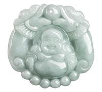 Natural Jade Necklace Featuring Twin Dragons and Maitreya Buddha Pendant - Elegant Floating Jade Design for Endless Happiness and Blessings - A Symbol of Hope and Joy, Perfect Lunar New Year Gift for