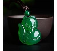 Natural Jade Pendant Necklace Carving Lucky Amulet,Chinese Natural Green Chalcedony Agate Hand-Carved Fox Jade Pendant Fashion Men And Women Jade Jewelry Chalcedony Necklace (Color : Purple)