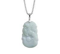 Natural Jade Pendant Necklace Jadeite Chinese Amulet Birthday Gift