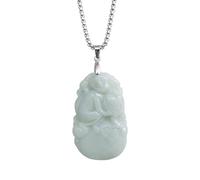 Natural Jade Pendant Necklace Jadeite Chinese Amulet Birthday Gift