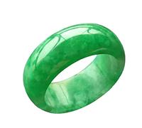 Natural Jade Ring for Women and Men, Retro Burmese Emerald Couples Jewelry, Certified Hetian Jade Accessory, Stylish Fashion Gift for Any Occasion