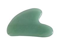 Natural Jade Scraping Board Powder Crystal Heart-Shaped Facial Beauty Device, Tendon Pulling Massager, Green Dongling Heart-Shaped Scraping Board