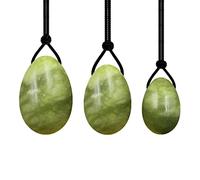 Natural Jade Yoni Egg Vaginal Balls Muscle Ball Women Jade Yoni Wand Kegel Exerciser Drilled Tightening Vagina,Green Eggs