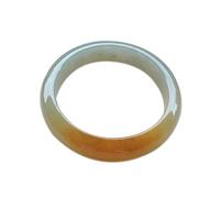 Natural Jadeite Icy Seed Yellow And White Round Strip Bangle 5862mm Fengshui Fashion Jade bracelet For Women Genuine