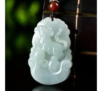 Natural Jadeite Jade Pendant Twelve Zodiac Animal Pendant Women Men-Rat