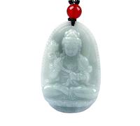 Natural Jadeite Patron Saint Mahasthamaprapta Bodhisattva Horses Protective Necklace Pendant Send a Certificate