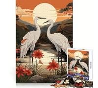 Natural Japanese Crane Jigsaw Puzzle for Adults 1000 Pieces Intellect Toy Peaceful Fun Precise Cut Santa Wish List (38x52cm)
