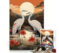 Natural Japanese Crane Puzzles for Teenagers 1000 Piece Strengthen Memory Tension Relief Smooth Edge Xmas Surprise (50x75cm)