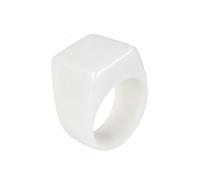 Natural Jasper Unique Wide Band Ring Men Vintage Statement Jade Wealth Luck Jewelry Gift,White,21mm