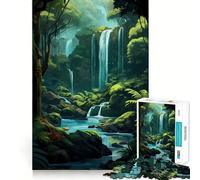 Natural Jungle Waterfall 1000 Piece Jigsaw Puzzles for Adults Jigsaw Logic Sense Toy Leisure Fun Smooth Edge Heartfelt Gift (50x75cm)