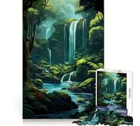 Natural Jungle Waterfall 1000 Piece Jigsaw Puzzles for Adults Jigsaw Logic Sense Toy Leisure Fun Smooth Edge Heartfelt Gift (50x75cm)