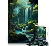 Natural Jungle Waterfall 1000 Piece Jigsaw Puzzles for Adults Memory Gain Peaceful Time Design Assembly Premium Gift (38x52cm)